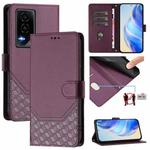 For Honor GT Honeycomb Embossing RFID Leather Phone Case(Violet)