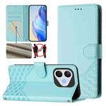 For Honor 400 Lite Honeycomb Embossing RFID Leather Phone Case(Mint Green)