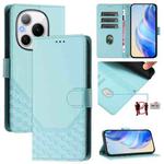 For Honor Power 5G Honeycomb Embossing RFID Leather Phone Case(Mint Green)