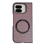 For Google Pixel 9 Pro Fold Crocodile Pattern Leather MagSafe Magnetic Phone Case(Purple)