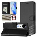 For vivo S19 Pro Honeycomb Embossing RFID Leather Phone Case(Black)