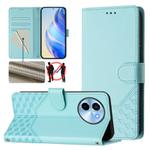 For vivo Y38 5G / Y200i / T3x Global Honeycomb Embossing RFID Leather Phone Case(Mint Green)