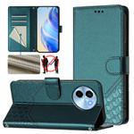 For vivo Y38 5G / Y200i / T3x Global Honeycomb Embossing RFID Leather Phone Case(Peacock Green)