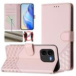 For vivo iQOO Z9x Honeycomb Embossing RFID Leather Phone Case(Pink)