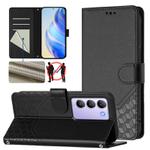 For vivo Y100 IDN / T3 5G IDN Honeycomb Embossing RFID Leather Phone Case(Black)