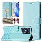 For vivo Y02a 4G / Y02 4G / Y11 2023 / Y02T Honeycomb Embossing RFID Leather Phone Case(Mint Green)