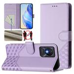 For vivo Y02a 4G / Y02 4G / Y11 2023 / Y02T Honeycomb Embossing RFID Leather Phone Case(Light Purple)