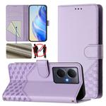 For vivo Y78+ 5G / Y78 5G Global Honeycomb Embossing RFID Leather Phone Case(Light Purple)