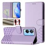 For vivo Y56 5G / Y16 4G / Y02s 4G Global Honeycomb Embossing RFID Leather Phone Case(Light Purple)