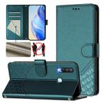 For vivo Y17 / Y15 / Y12 / Y11 Honeycomb Embossing RFID Leather Phone Case(Peacock Green)