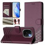 For vivo iQOO Z9s Pro 5G / T3 Pro 5G India Honeycomb Embossing RFID Leather Phone Case(Violet)