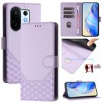 For vivo S30 Pro mini Honeycomb Embossing RFID Leather Phone Case(Light Purple)