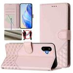 For Samsung Galaxy F06 5G / M06 5G Honeycomb Embossing RFID Leather Phone Case(Pink)