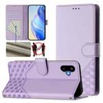 For Samsung Galaxy F06 5G / M06 5G Honeycomb Embossing RFID Leather Phone Case(Light Purple)