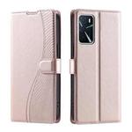 For OPPO A16 4G / A16S / A55 5G Voltage Ultra-thin Dot Leather Phone Case(Rose Gold)