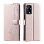 For OPPO A54 4G / A55 4G / A54S / A56 Voltage Ultra-thin Dot Leather Phone Case(Rose Gold)