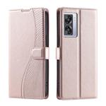 For OPPO A77 5G / A57e 4G Global Voltage Ultra-thin Dot Leather Phone Case(Rose Gold)