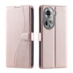 For OPPO Reno11 Global Voltage Ultra-thin Dot Leather Phone Case(Rose Gold)