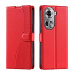 For OPPO Reno11 Global Voltage Ultra-thin Dot Leather Phone Case(Red)