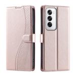 For OPPO Reno12 Pro 5G Global Voltage Ultra-thin Dot Leather Phone Case(Rose Gold)