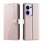 For OPPO Reno13 F 5G Global/ 4G India Voltage Ultra-thin Dot Leather Phone Case(Rose Gold)