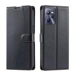 For Realme C35 4G Voltage Ultra-thin Dot Leather Phone Case(Black)