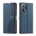 For Realme C35 4G Voltage Ultra-thin Dot Leather Phone Case(Blue)