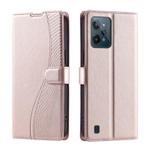 For Realme C31 4G Voltage Ultra-thin Dot Leather Phone Case(Rose Gold)