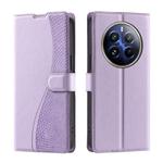 For Realme 12+ 5G Global Voltage Ultra-thin Dot Leather Phone Case(Purple)