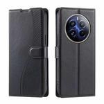 For Realme 12+ 5G Global Voltage Ultra-thin Dot Leather Phone Case(Black)