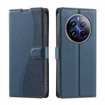 For Realme 12+ 5G Global Voltage Ultra-thin Dot Leather Phone Case(Blue)