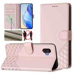 For Samsung Galaxy XCover6 Pro Honeycomb Embossing RFID Leather Phone Case(Pink)