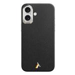 For iPhone 16 TGVIS VIDA Series MagSafe Magnetic PU Leather Phone Case(Black)