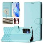 For Samsung Galaxy A13 5G / 4G / A04s / A04 Honeycomb Embossing RFID Leather Phone Case(Mint Green)