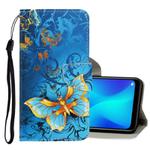 For OPPO A31 / A8 3D Colored Drawing Horizontal Flip PU Leather Case with Holder & Card Slots & Wallet(Jade Butterfly)