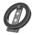 Z-shaped Double-sided Magnetic MagSafe Foldable Ring Phone Holder with Pattern(Black)