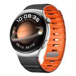 22mm Universal Magnetic Silicone Watch Band(Black Orange)