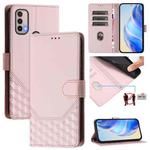 For Motorola Moto E40 / E30 / E20 Honeycomb Embossing RFID Leather Phone Case(Pink)