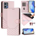 For Motorola Moto G 5G 2023 Honeycomb Embossing RFID Leather Phone Case(Pink)