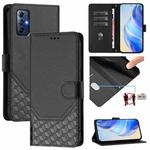 For Motorola Moto G Play 2022 Honeycomb Embossing RFID Leather Phone Case(Black)