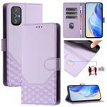 For Motorola Moto G Power 2022 Honeycomb Embossing RFID Leather Phone Case(Light Purple)