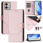 For Motorola Moto G Stylus 5G 2023 Honeycomb Embossing RFID Leather Phone Case(Pink)