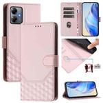 For Motorola Moto G54 Brazil / G54 5G EU Honeycomb Embossing RFID Leather Phone Case(Pink)