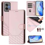 For Motorola Moto G55 Honeycomb Embossing RFID Leather Phone Case(Pink)