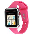 For Apple Watch 5 & 4 44mm / 3 & 2 & 1 42mm Thin Silicone Double Buckle Watch Band(Barbie Pink)