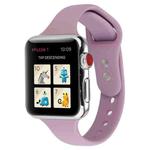 For Apple Watch 5 & 4 44mm / 3 & 2 & 1 42mm Thin Silicone Double Buckle Watch Band(Lavender)