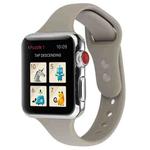 For Apple Watch 5 & 4 44mm / 3 & 2 & 1 42mm Thin Silicone Double Buckle Watch Band(Rock Grey)