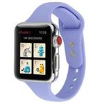 For Apple Watch 5 & 4 44mm / 3 & 2 & 1 42mm Thin Silicone Double Buckle Watch Band(Lilac)