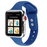 For Apple Watch 5 & 4 44mm / 3 & 2 & 1 42mm Thin Silicone Double Buckle Watch Band(Royal Blue)