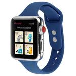For Apple Watch 5 & 4 44mm / 3 & 2 & 1 42mm Thin Silicone Double Buckle Watch Band(Horizon Blu)